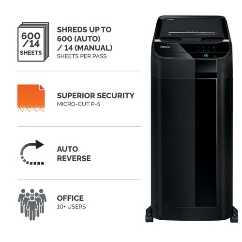 Fellowes AutoMax 600M Micro-Cut Auto Feed Shredder 4657401 - Image 2