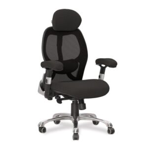 Willard Ergonomic Luxury High Back Executive Mesh Chair with Chrome Base Adjustable Arms Certified for 24 Hour Use Black