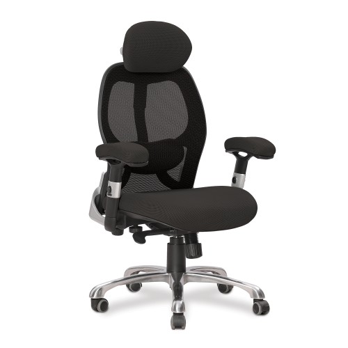 Willard Ergonomic Luxury High Back Executive Mesh Chair with Chrome Base Adjustable Arms Certified for 24 Hour Use Black