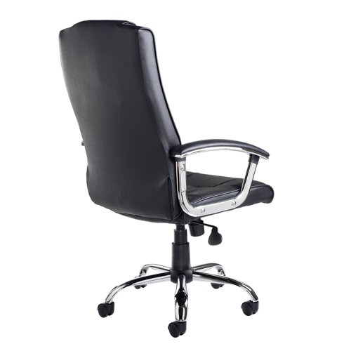 Somerset high back managers chair - black leather faced - Image 3