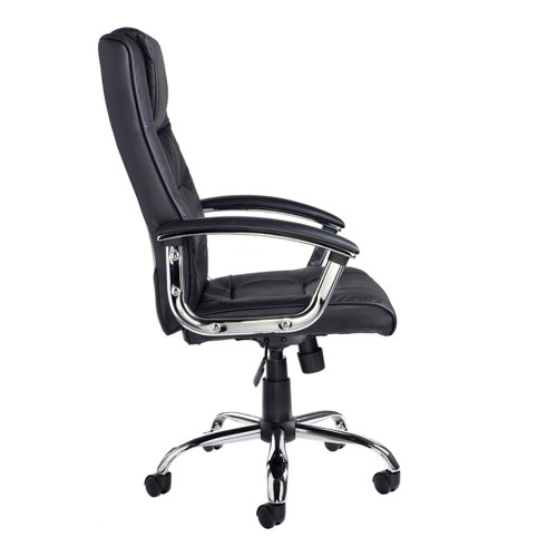 Somerset high back managers chair - black leather faced - Image 2