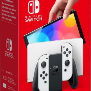Nintendo Switch OLED spillekonsol med hvide Joy-Con controllere